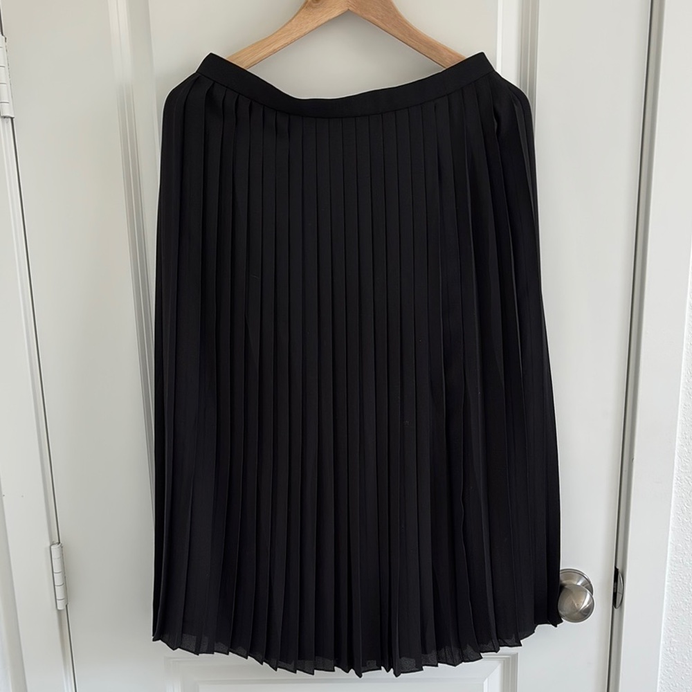 J. Crew Black A-Line Pleated Skirt
